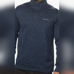 Eddie Bauer Radiator 3 Snap Fleece Pullover In Navy Heather Size M